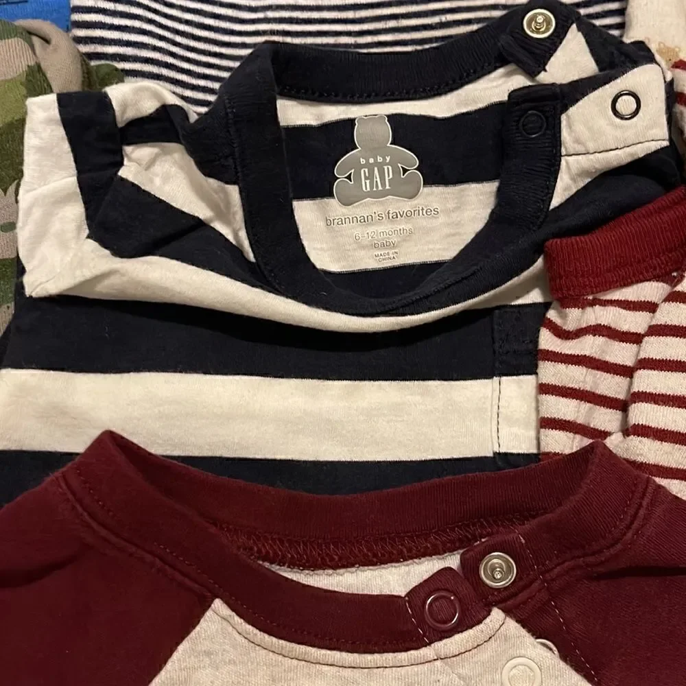 Bundle of ten Long Sleeve Onesies 6-12 months